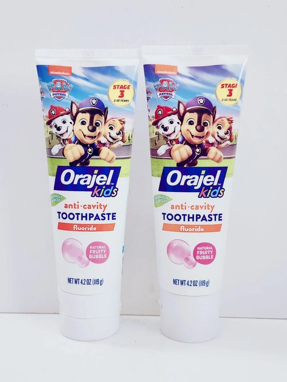 ⭐4/$15 Orajel Kids Paw Patrol Toothpaste Natural Fruity Bubble